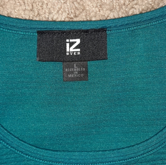 Iz Byer (Size L) Teal Colored Casual Office Jean Day Top - Picture 5 of 6